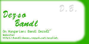 dezso bandl business card